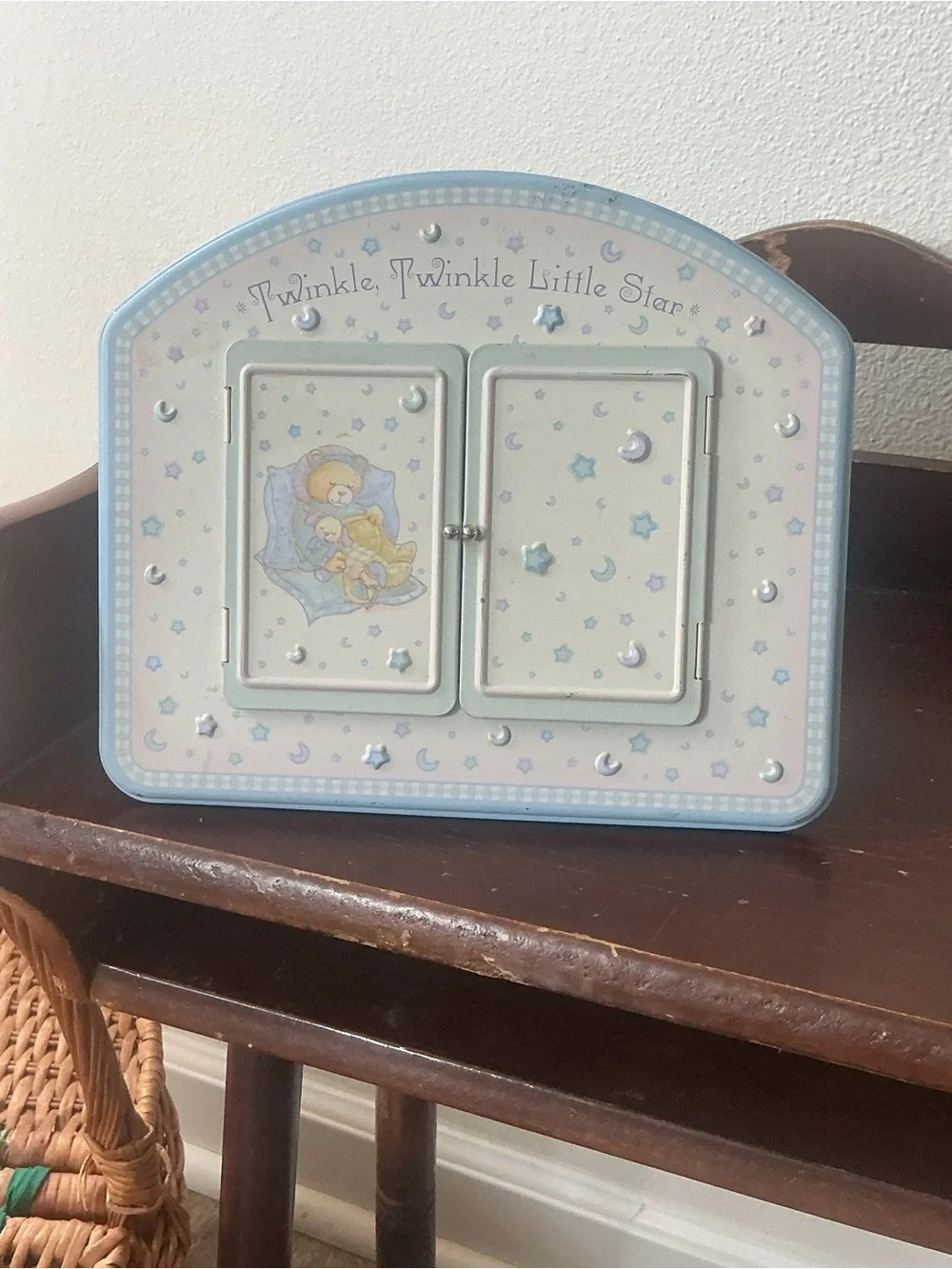 Vintage Twinkle Twinkle Little Star Blue Nursery picture frame Eden toys rare - Picture 1 of 14